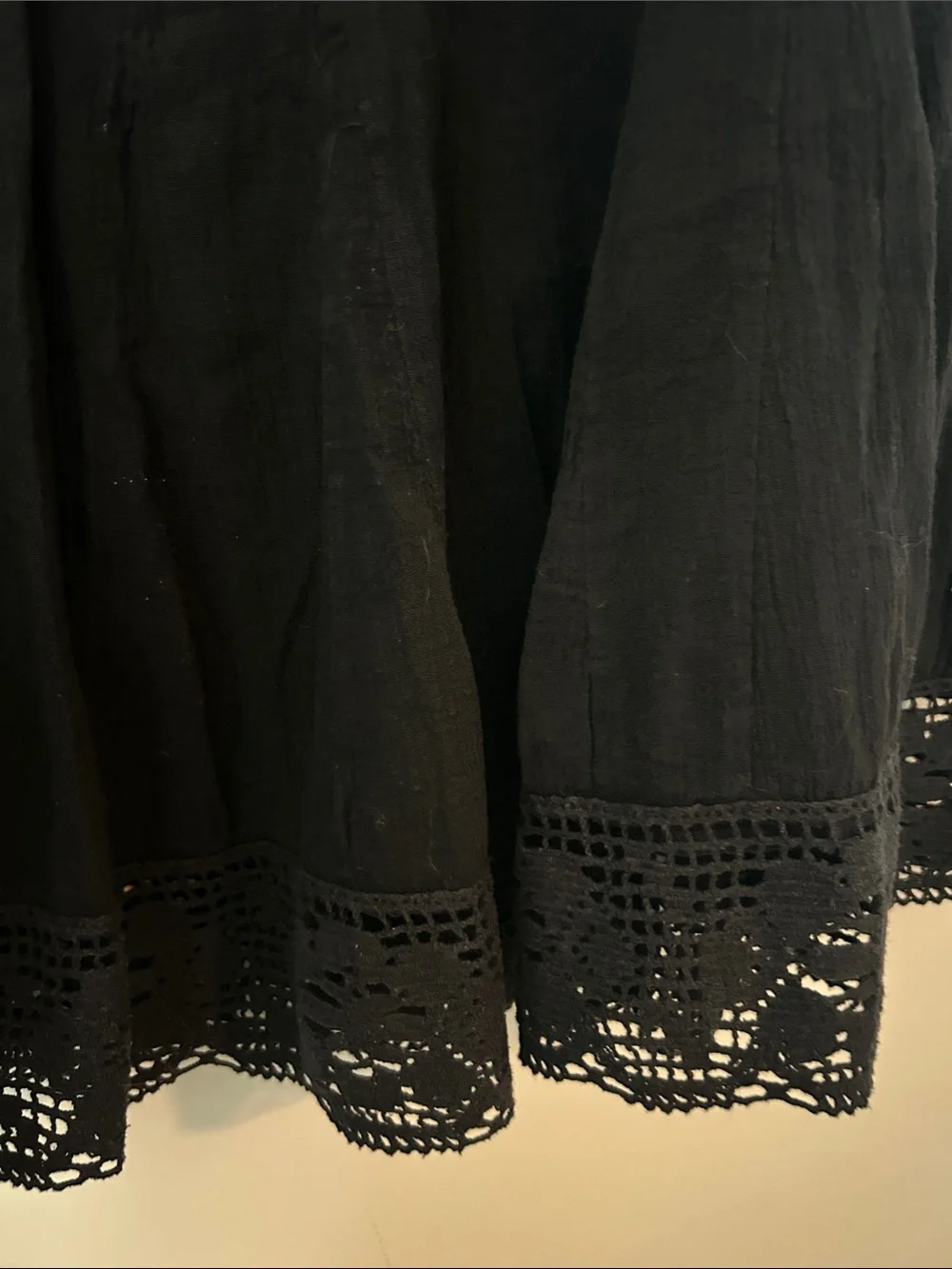 Christina Black Crochet-Hem Circle Skirt